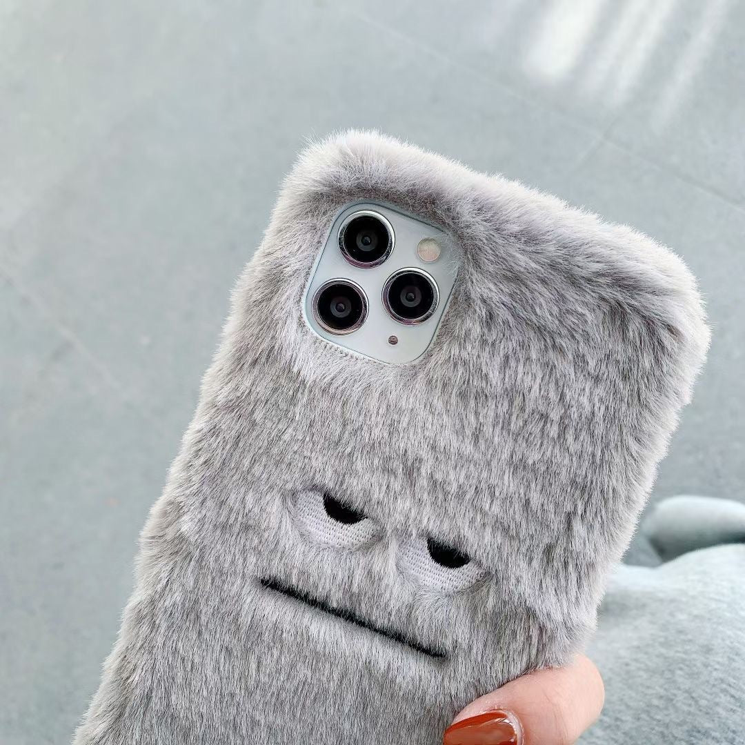 Grey Fluffy Phone Case