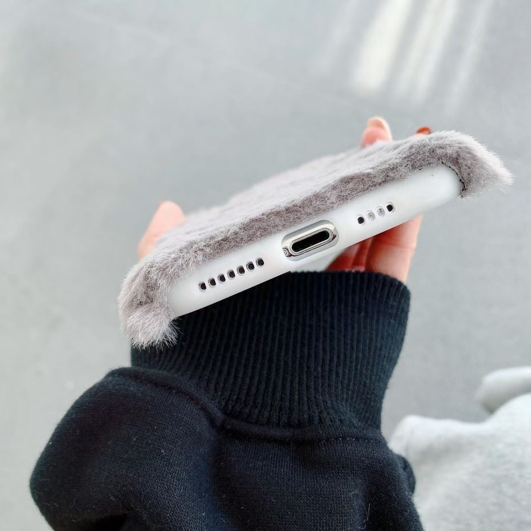 Grey Fluffy Phone Case