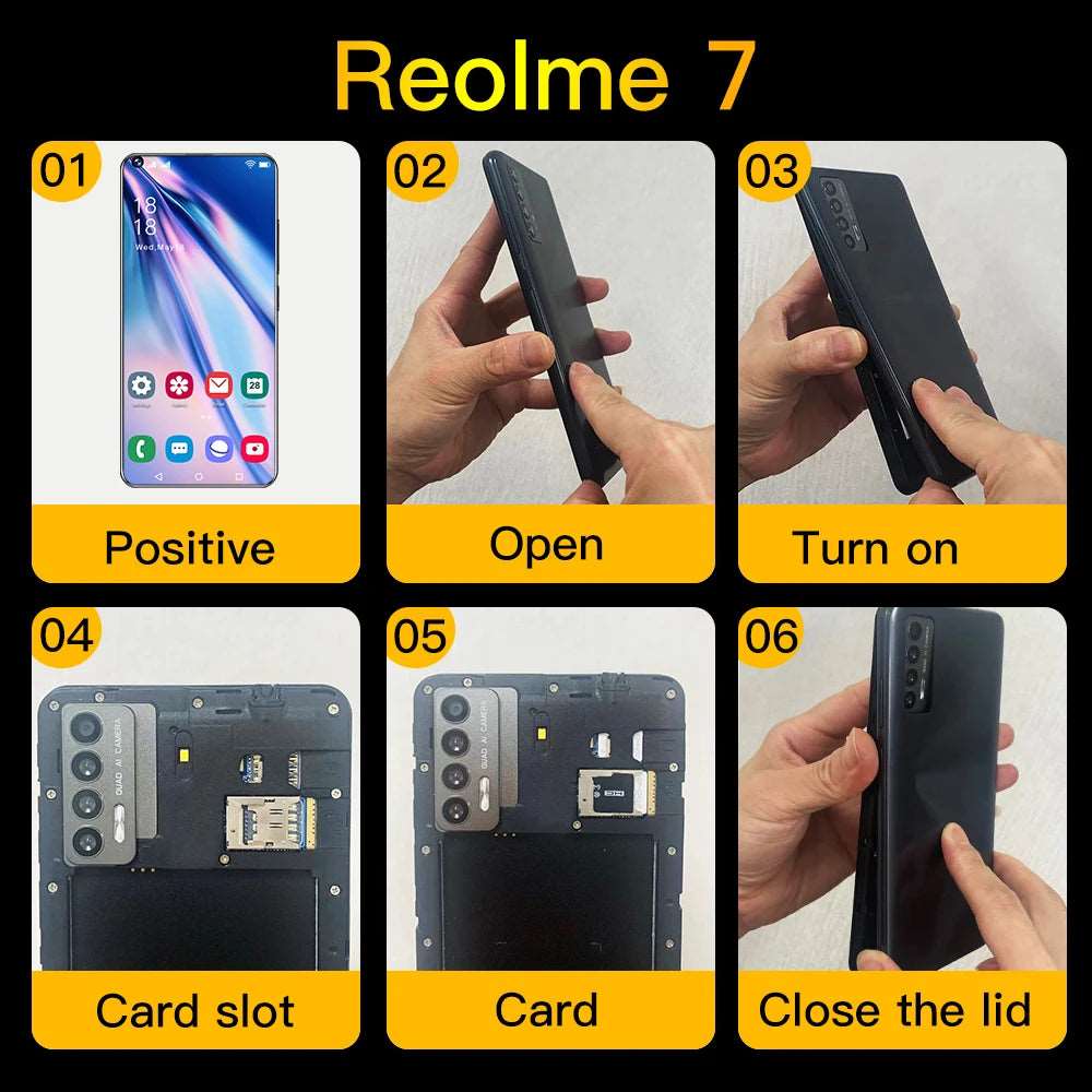 7.3INCH Reolme7 16gb+512gb Android 11.0AI Original Red Mi Smart Phone